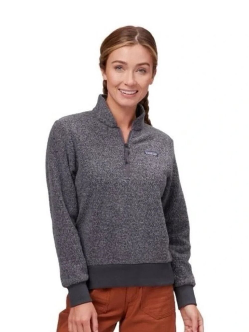Patagonia Women's Woolyester Fleece Pullover in Forge Grey Size Small